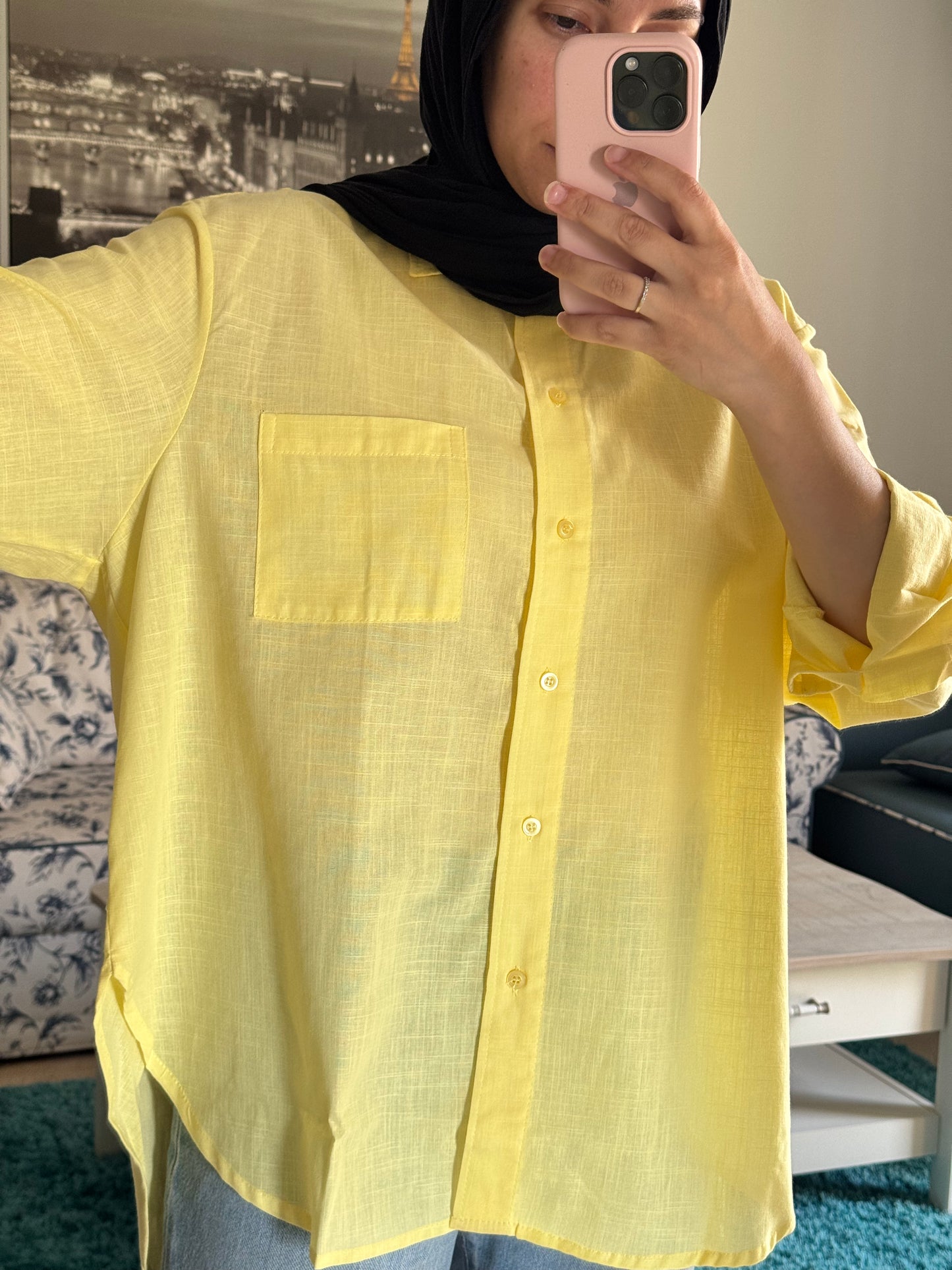 Yellow Batter Linen Shirt