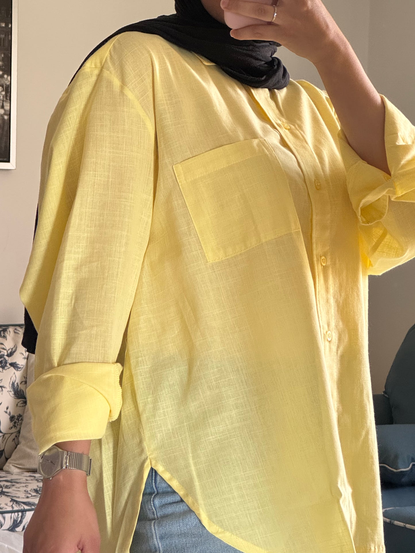Yellow Batter Linen Shirt