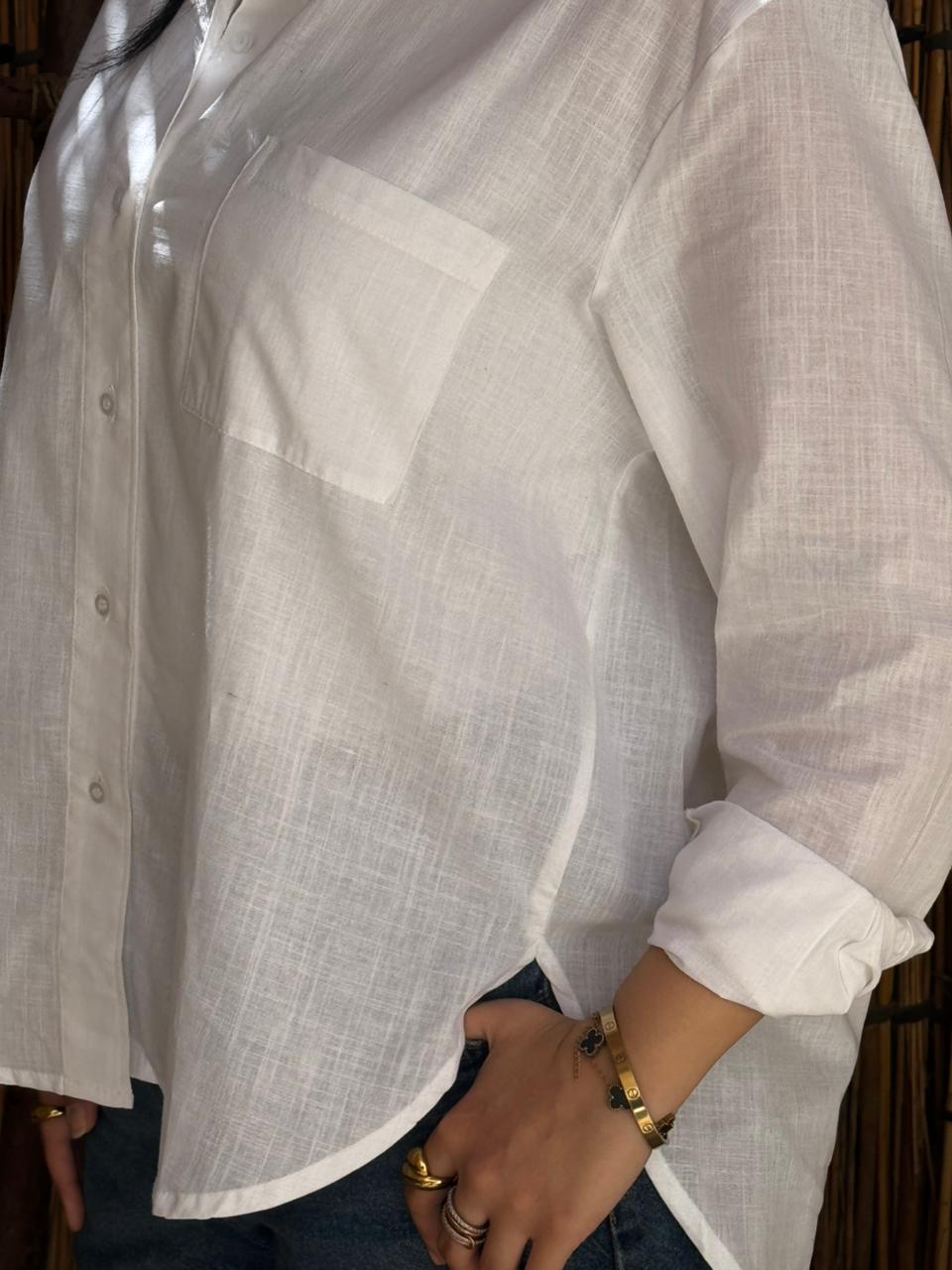 White Linen Shirt - Sukun