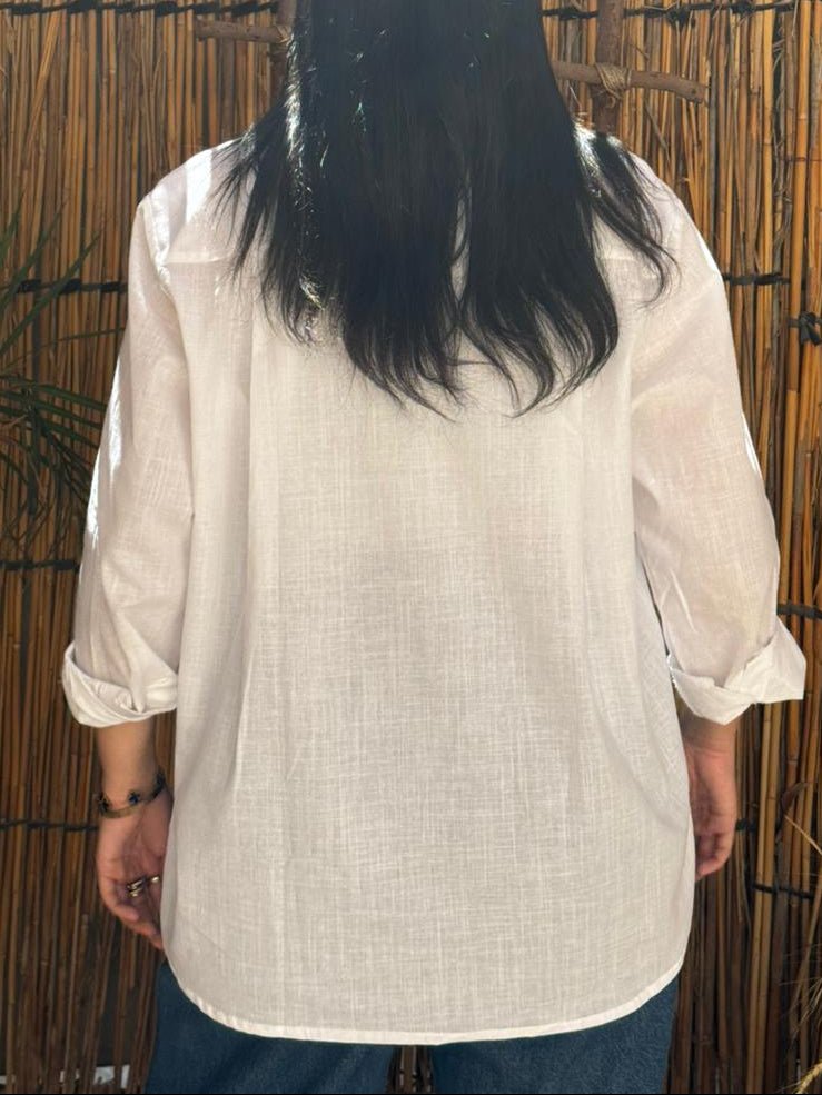 White Linen Shirt - Sukun