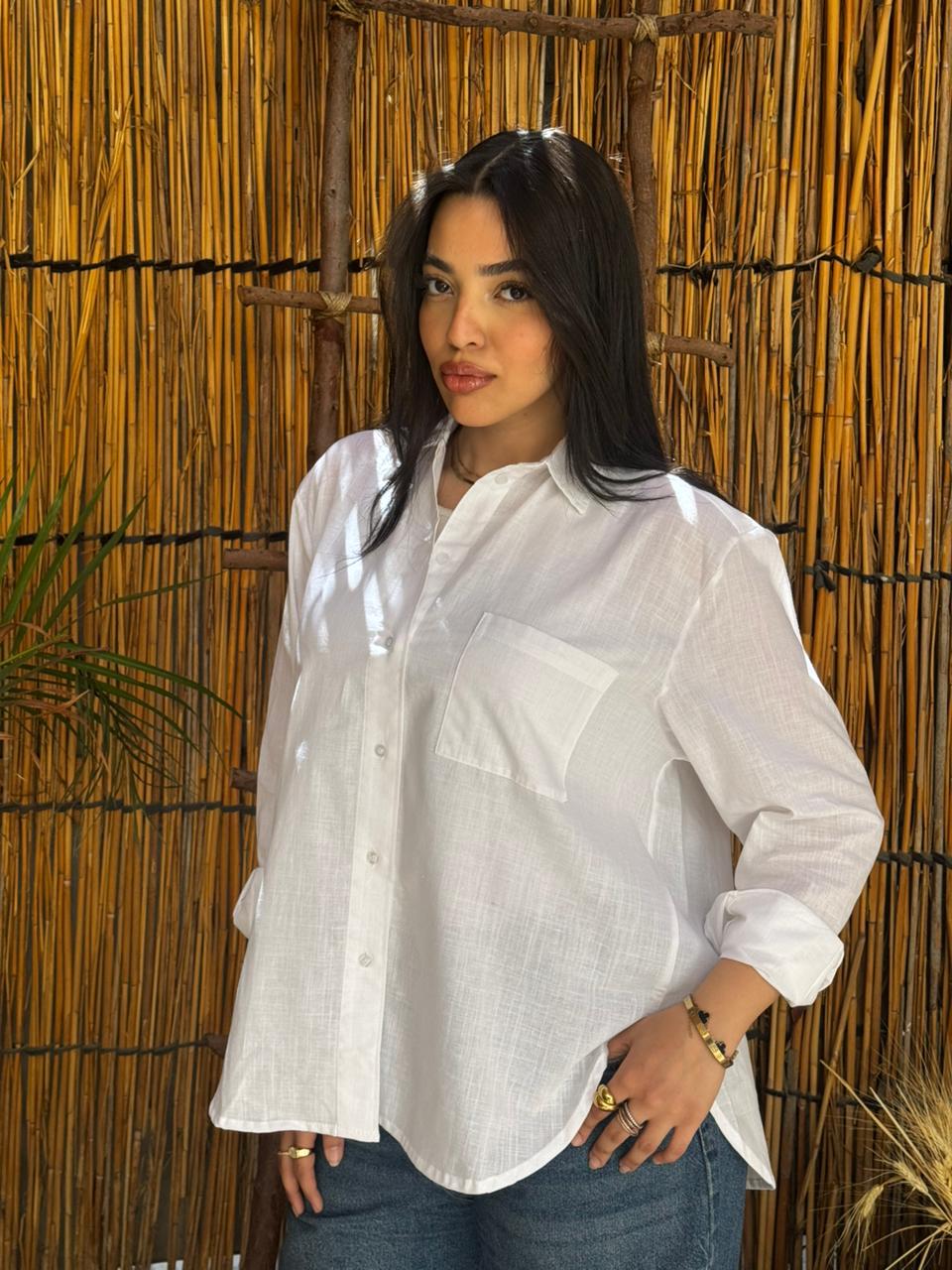 White Linen Shirt - Sukun