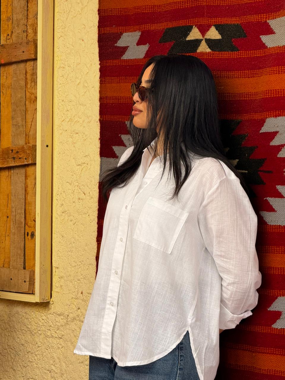 White Linen Shirt - Sukun